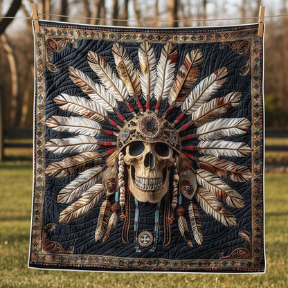 Aboriginal skull blanket - J076 - Premium Blanket