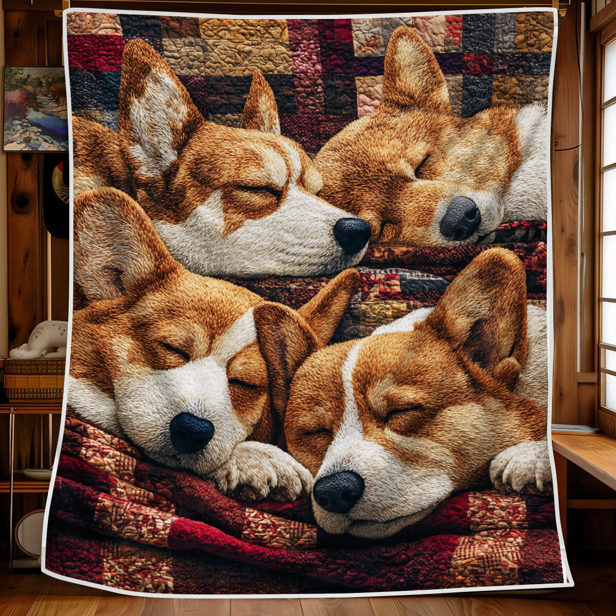 Sleeping Corgi Blanket - J080 - Premium Blanket