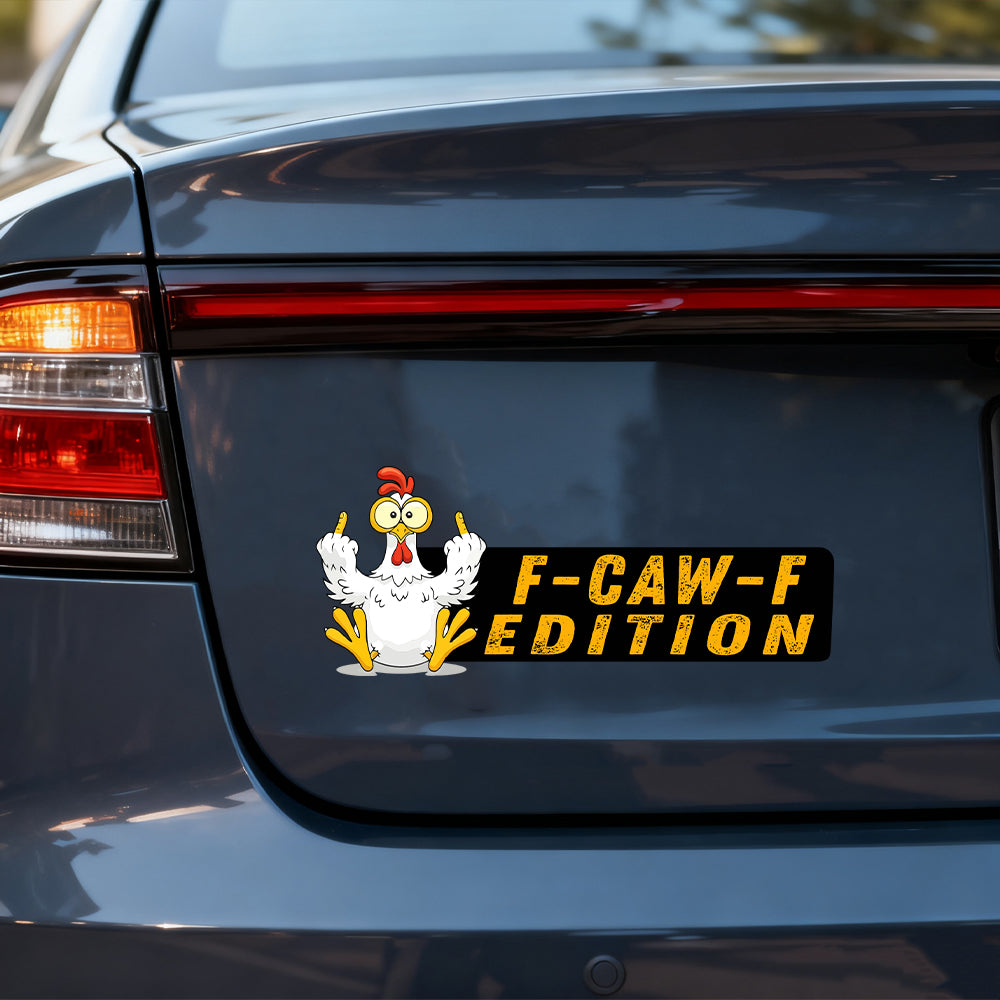 F-CAW-F Funny Chicken Car Badge Laser Cutting Car Emblem