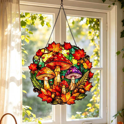 Autumn Mushroom Pumpkin  - Acrylic Suncatcher