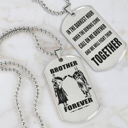 Viking Engraved Black Dog Tag - Double Sided Brother Forever Gift