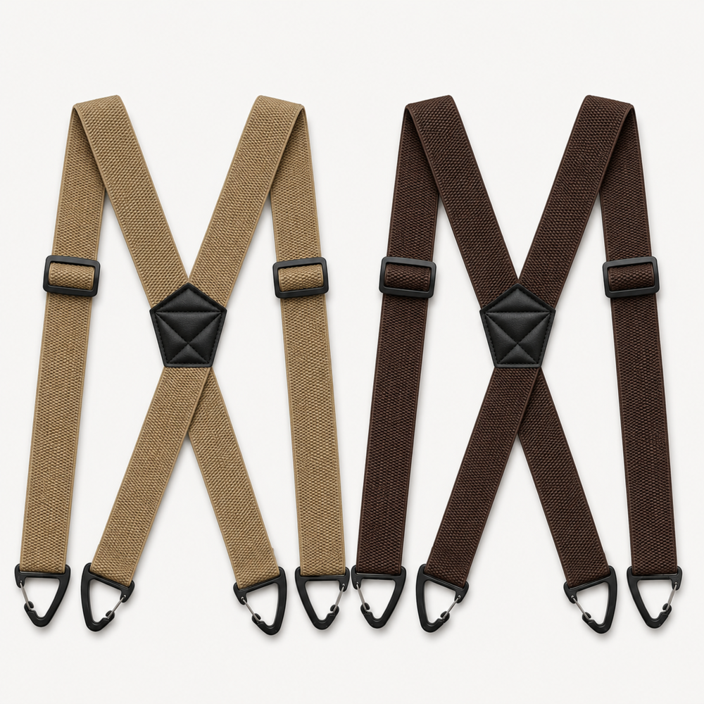 Men's Adjustable Suspenders - X-Back / Y-Back Styles with Hook Clips