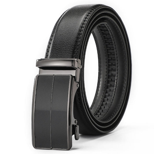 Leather Ratchet Belt With Adjustable Buckle - LR003