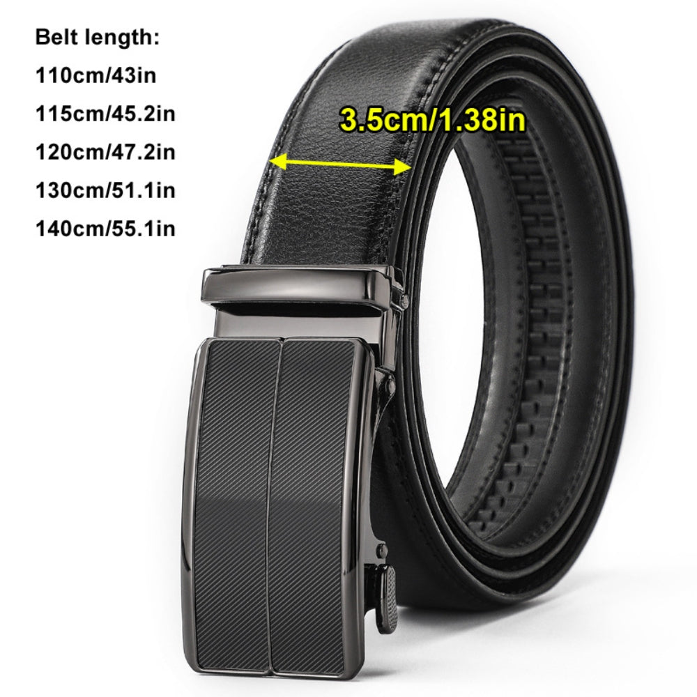 Leather Ratchet Belt With Adjustable Buckle - LR003