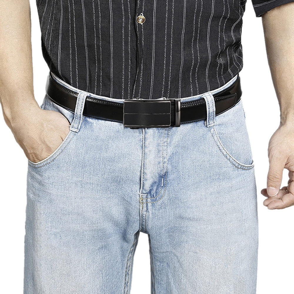Leather Ratchet Belt With Adjustable Buckle - LR003