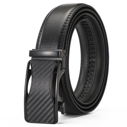 Leather Ratchet Belt With Adjustable Buckle - LR004