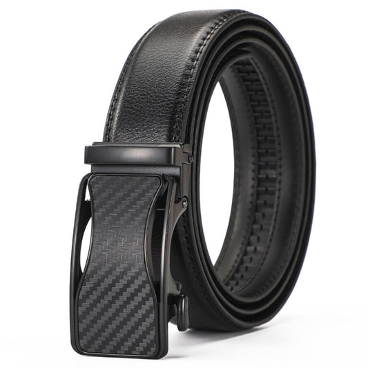 Leather Ratchet Belt With Adjustable Buckle - LR004
