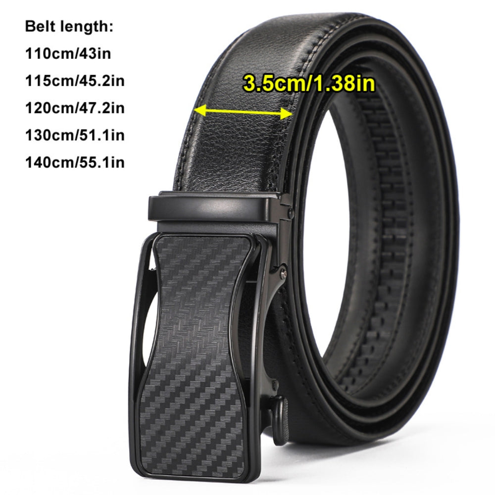 Leather Ratchet Belt With Adjustable Buckle - LR004