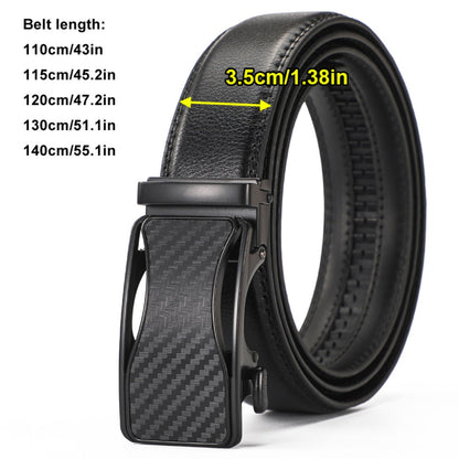 Leather Ratchet Belt With Adjustable Buckle - LR004
