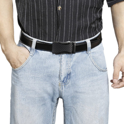 Leather Ratchet Belt With Adjustable Buckle - LR004
