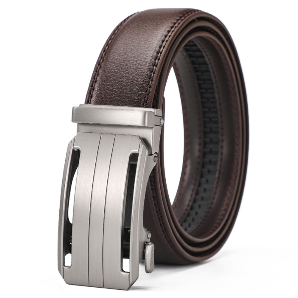 Leather Ratchet Belt With Adjustable Buckle - LR005
