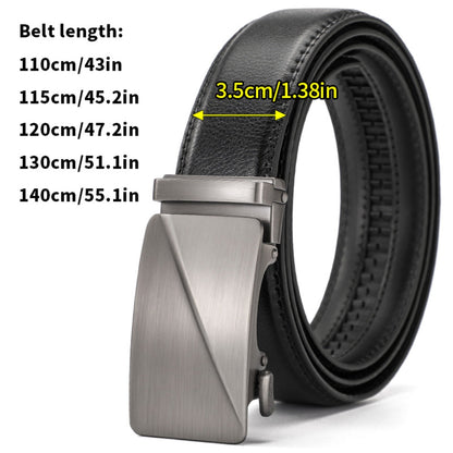Leather Ratchet Belt With Adjustable Buckle - LR006