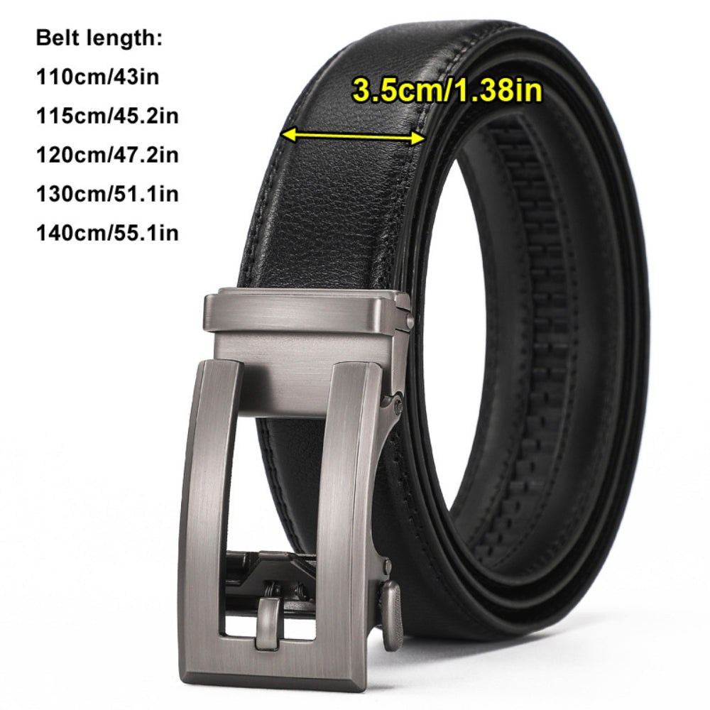 Leather Ratchet Belt With Adjustable Buckle - LR008