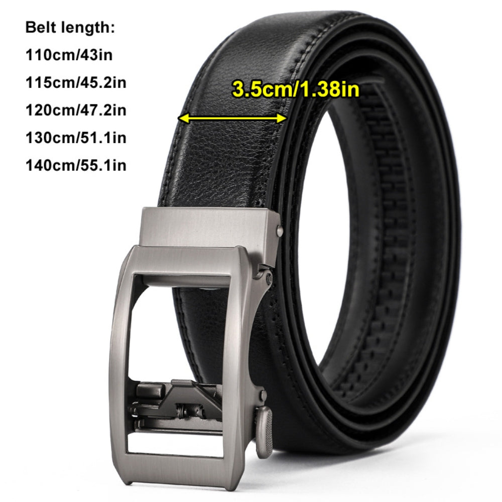 Leather Ratchet Belt With Adjustable Buckle - LR009