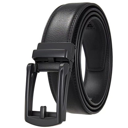 Leather Ratchet Belt With Adjustable Buckle - LR010