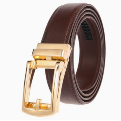 Leather Ratchet Belt With Adjustable Buckle - LR010