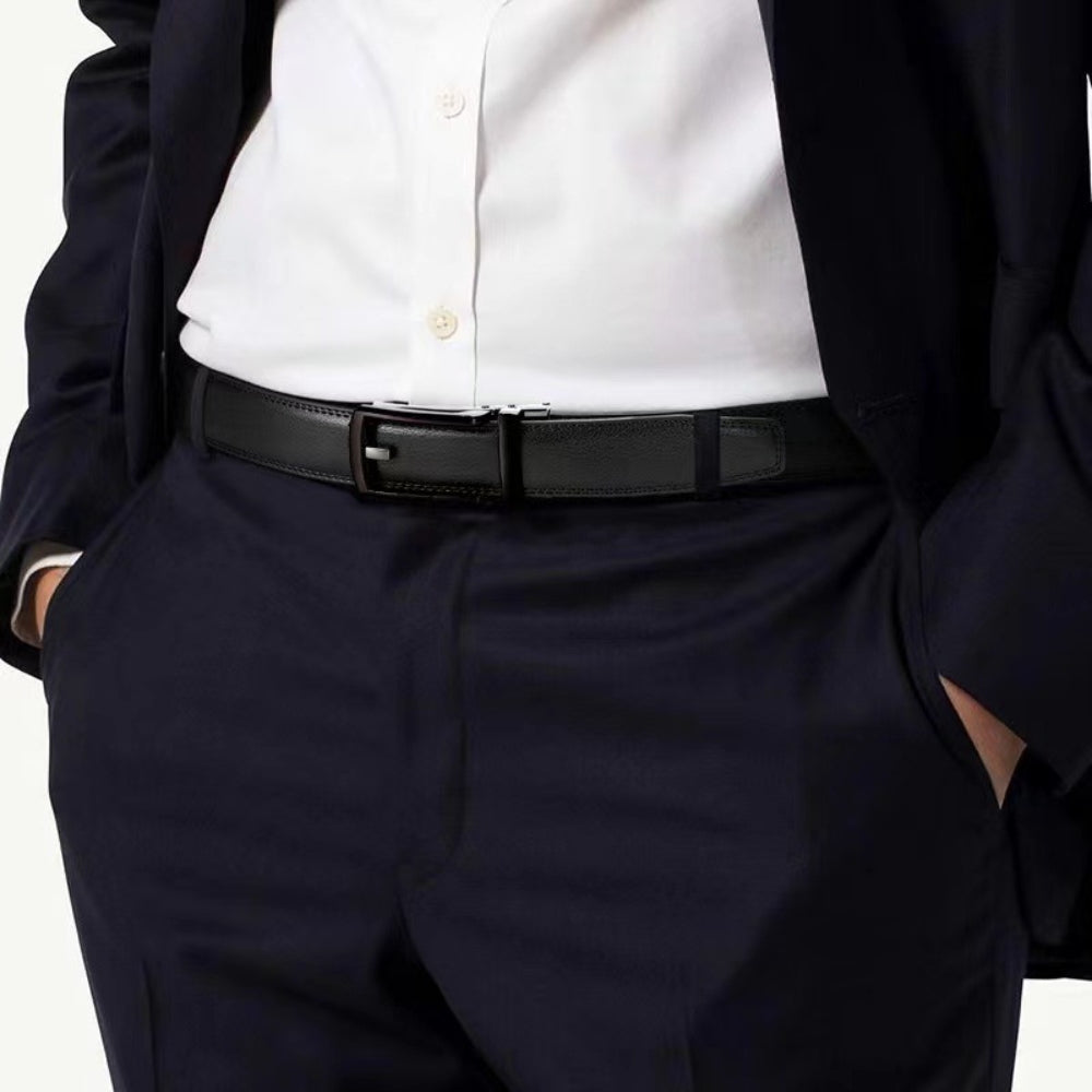 Leather Ratchet Belt With Adjustable Buckle - LR010