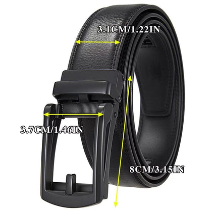 Leather Ratchet Belt With Adjustable Buckle - LR010