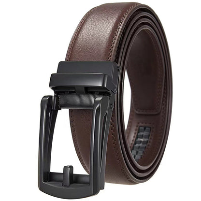 Leather Ratchet Belt With Adjustable Buckle - LR010