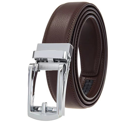Leather Ratchet Belt With Adjustable Buckle - LR010