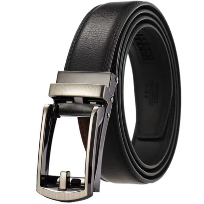 Leather Ratchet Belt With Adjustable Buckle - LR010