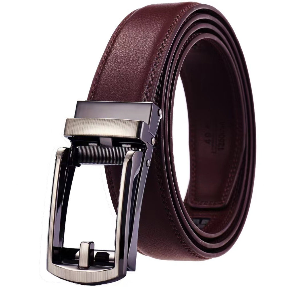 Leather Ratchet Belt With Adjustable Buckle - LR010