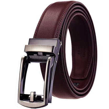 Leather Ratchet Belt With Adjustable Buckle - LR010
