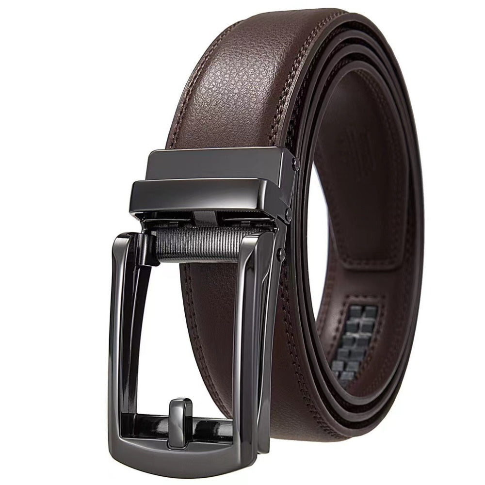 Leather Ratchet Belt With Adjustable Buckle - LR010