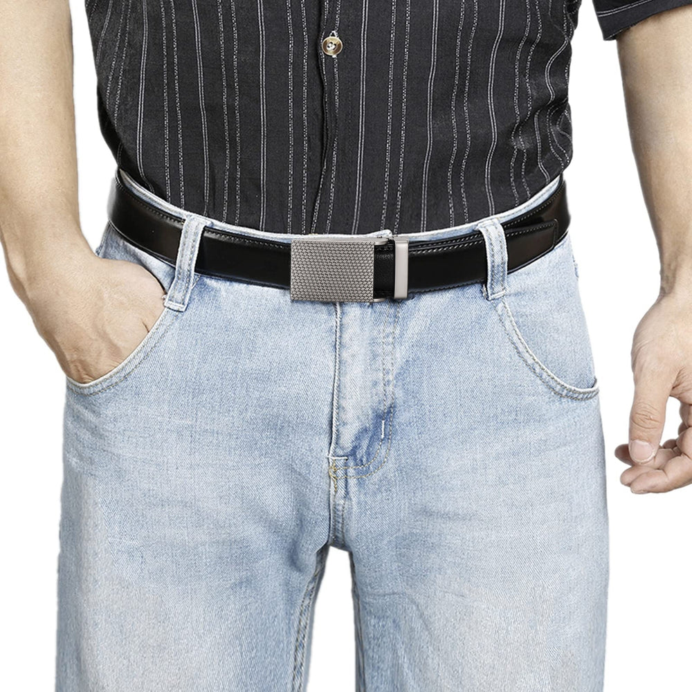 Leather Ratchet Belt With Adjustable Buckle - LR012