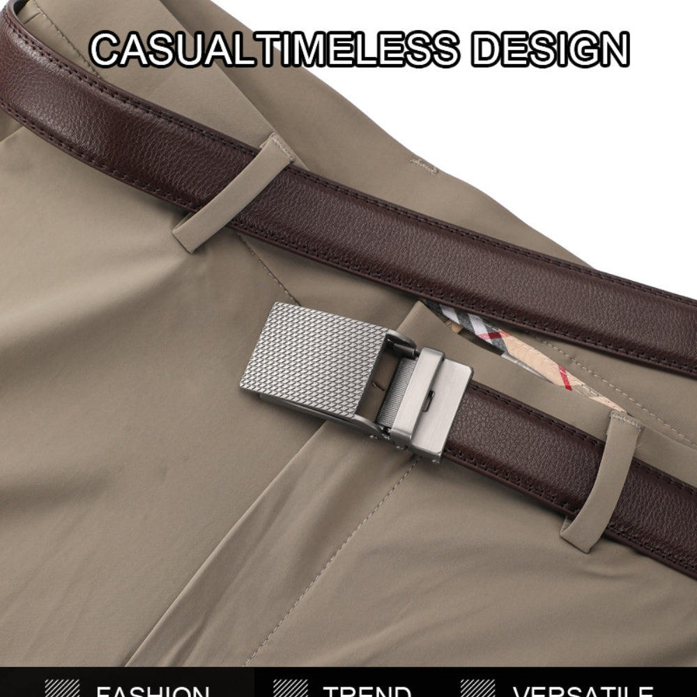 Leather Ratchet Belt With Adjustable Buckle - LR012