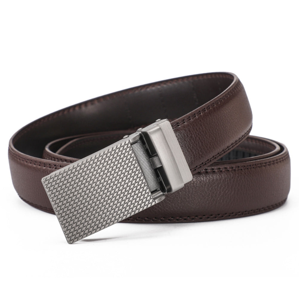 Leather Ratchet Belt With Adjustable Buckle - LR012