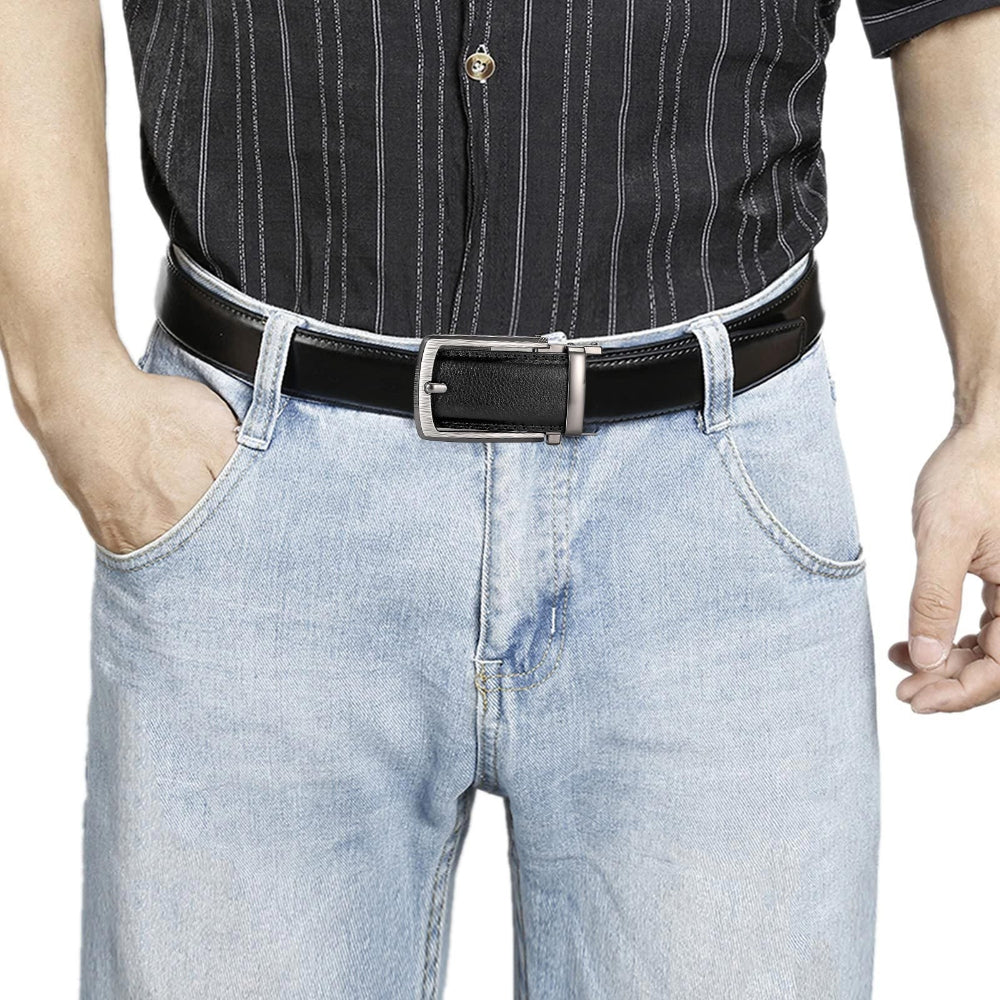 Leather Ratchet Belt With Adjustable Buckle - LR013