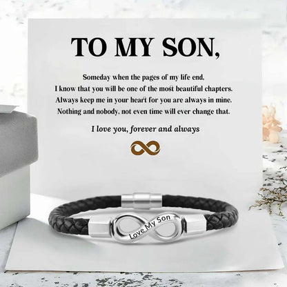 I Love You Forever And Always - Infinity Leather Bracelet