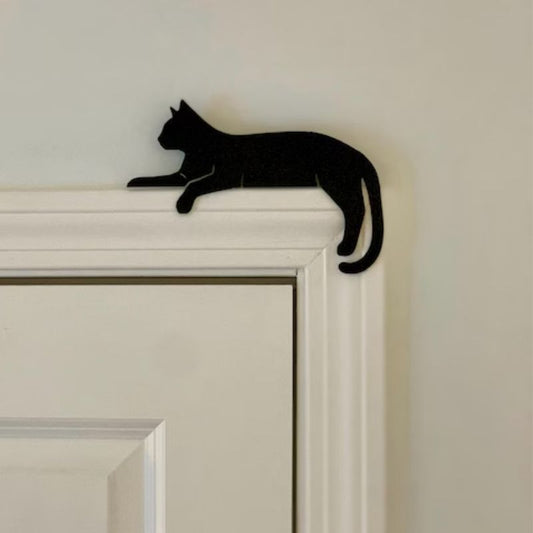 Lying Cat Metal Door Topper DT062