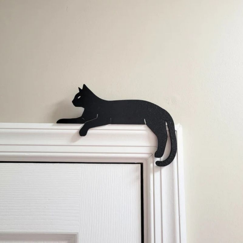 Lying Cat Metal Door Topper DT062