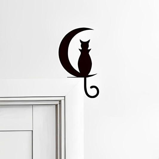 Moon Kitten Metal Door Topper DT065