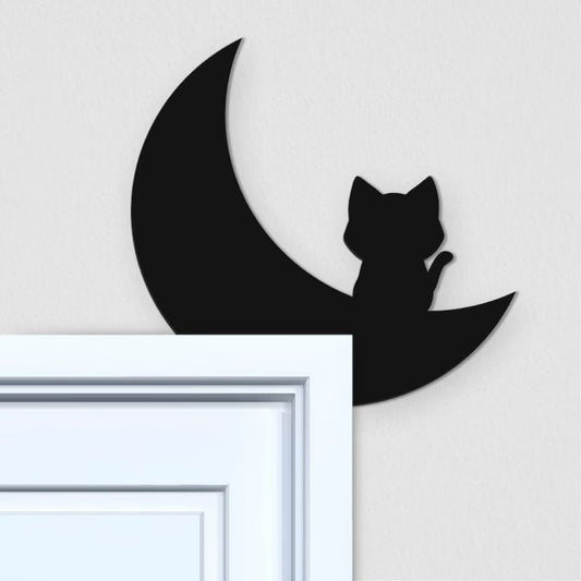 Moon Kitten Metal Door Topper DT064