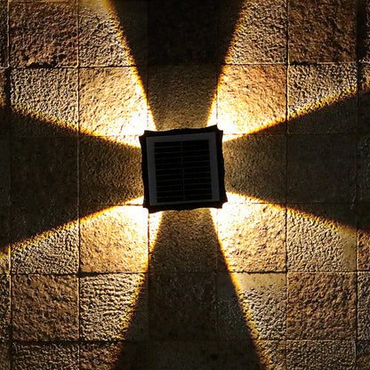 4 LED Solar Colorful Wall Lights Outdoor Light Waterproof