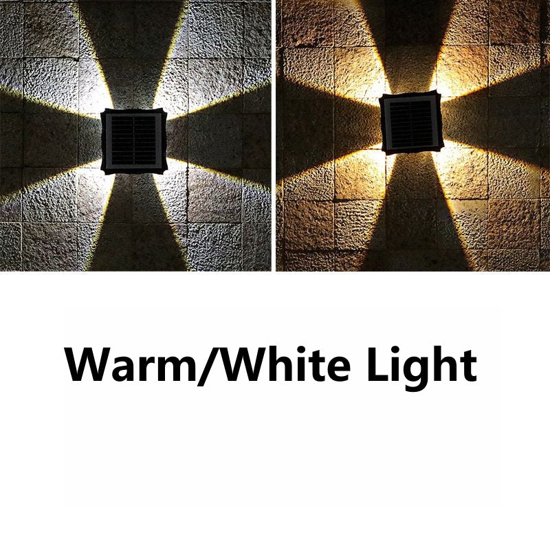 4 LED Solar Colorful Wall Lights Outdoor Light Waterproof