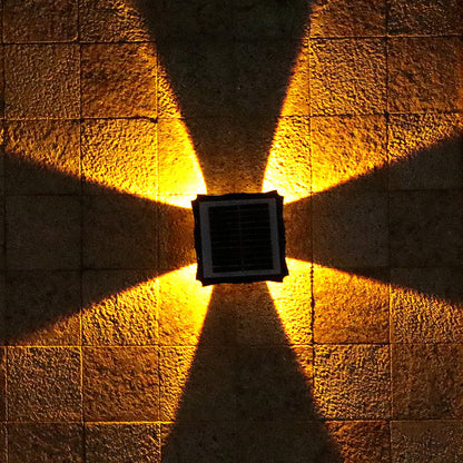 4 LED Solar Colorful Wall Lights Outdoor Light Waterproof