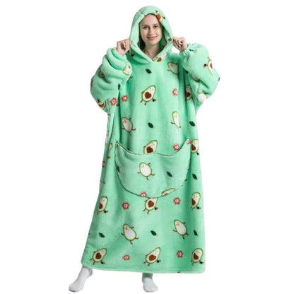 Oversized Wearable Hoodie Blanket – Green Avocado