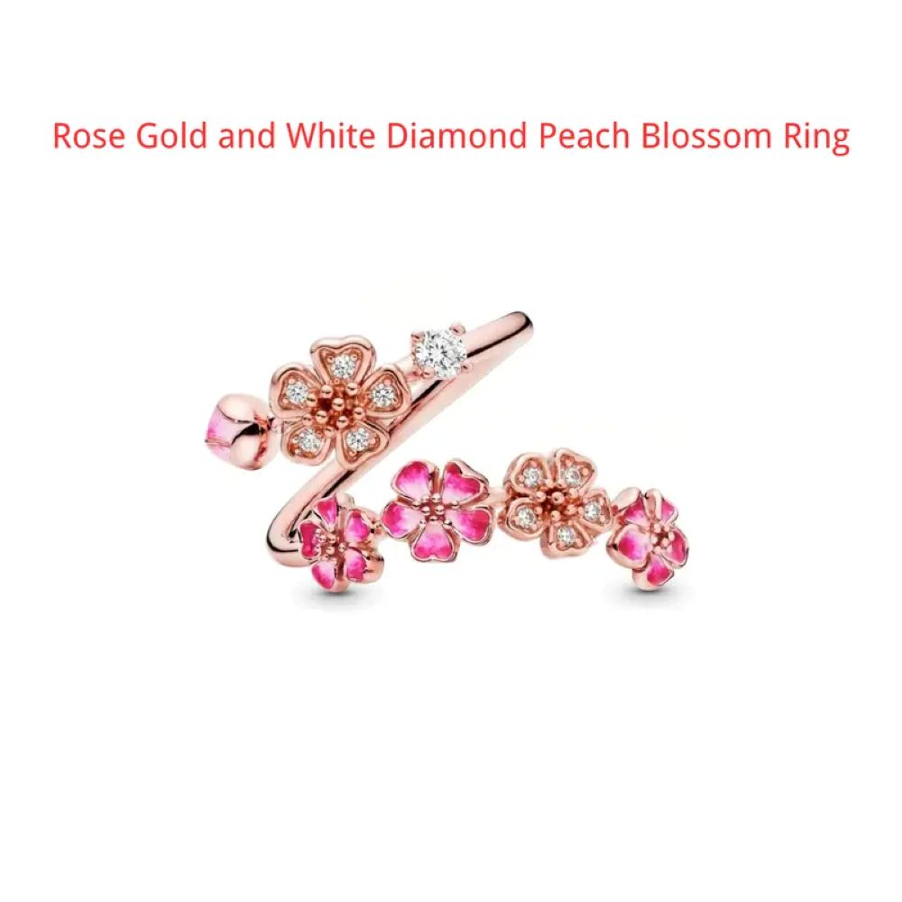 Peach Blossom Adjustable Open Rings