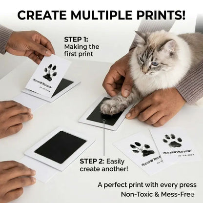Pet Paw Print Kit, Mess-Free Paw Print Stamp Pad For Dogs & Cats