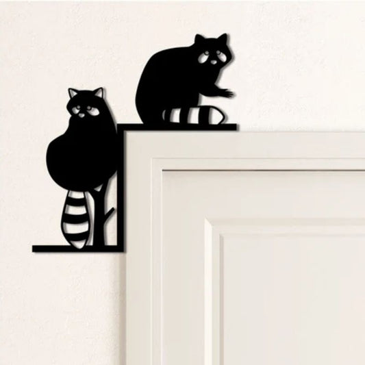 Raccoons Metal Door Topper DT102