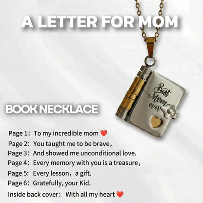 To My Incredible Mom - Mini Book Message Necklace