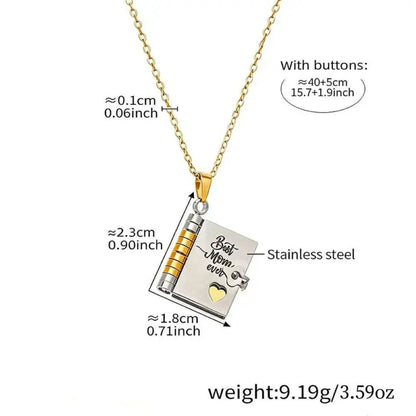 To My Incredible Mom - Mini Book Message Necklace