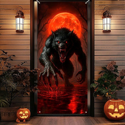 Halloween Spooky Door Covers Evil Demon Emerging SC015