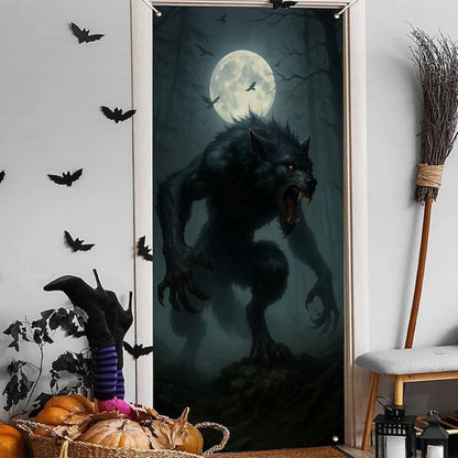 Halloween Spooky Door Covers Evil Demon Emerging SC016