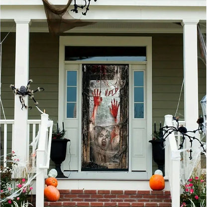 Halloween Spooky Door Covers Ghost Psychedelic Dark SC043