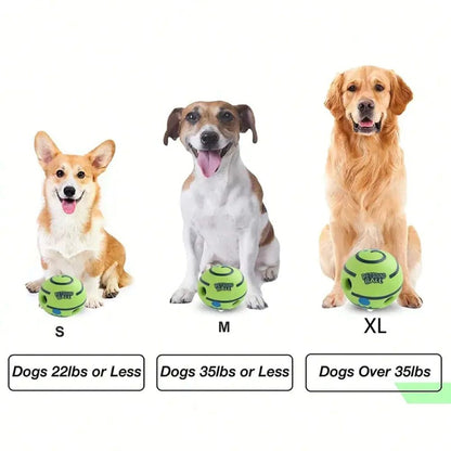 Dog Treat Dispenser Ball – Interactive Squeaky Training Toy